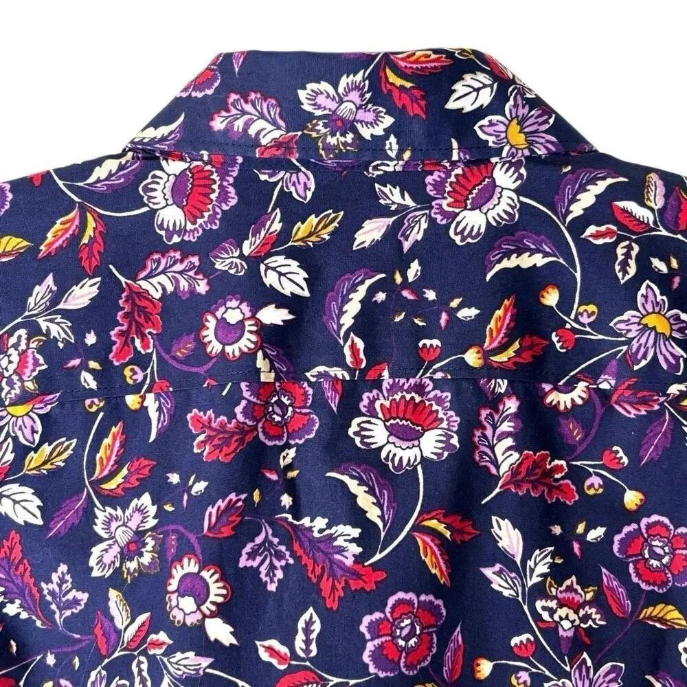 Lands’ End No Iron Supima 10 essential print button front long sleeve shirt